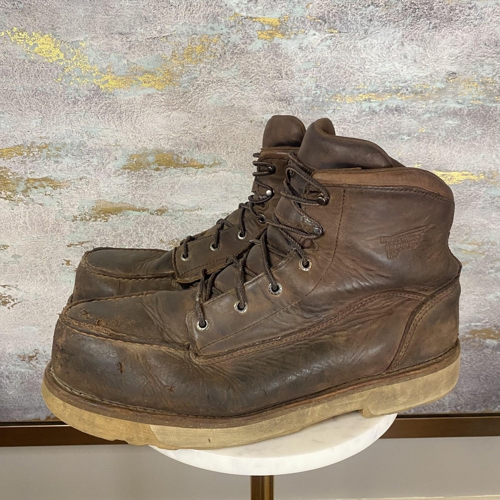 Red Wing Shoes Boots Mens Size 13 EE Brown Leather Moc Toe Slip Resistant 2449